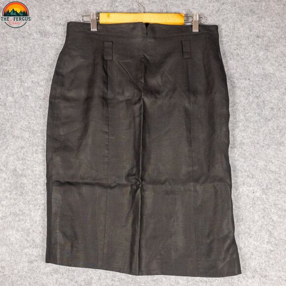 Louis Feraud Straight & Pencil Skirt Black Flat Front Classic Women's Size 12 - Picture 1 of 8